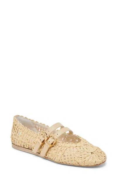 Dolce Vita Baylee Sunflower Macramé Mary Jane Flats In Nude
