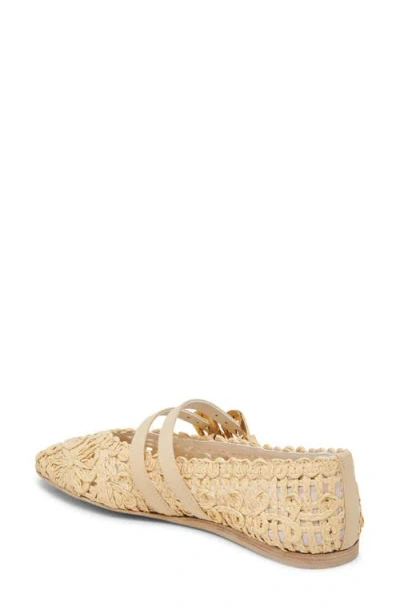 Dolce Vita Baylee Sunflower Macramé Mary Jane Flats In Nude