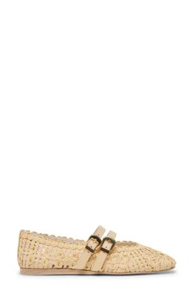 Dolce Vita Baylee Sunflower Macramé Mary Jane Flats In Nude
