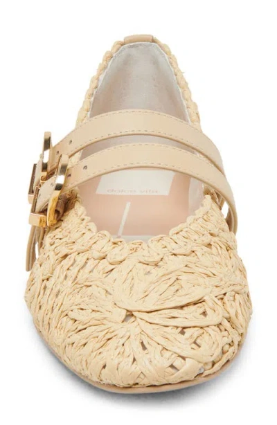 Dolce Vita Baylee Sunflower Macramé Mary Jane Flats In Nude