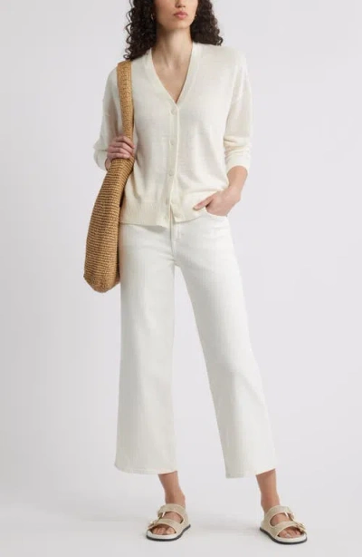 Nordstrom Linen Blend Cardigan In White