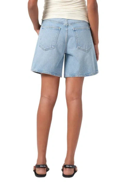Agolde Dame High Waist Mid Length Relaxed Denim Shorts In Coax