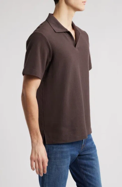 Frame Jacquard Polo In Brown