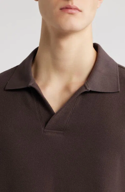 Frame Jacquard Polo In Brown