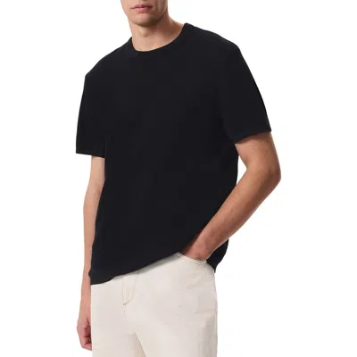 Rag & Bone Harvey Ringer Cotton Blend Mesh T-shirt In Black