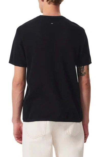 Rag & Bone Harvey Ringer Cotton Blend Mesh T-shirt In Black