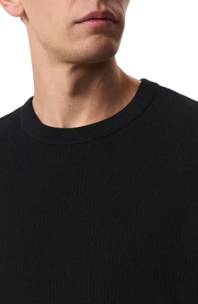 Rag & Bone Harvey Ringer Cotton Blend Mesh T-shirt In Black