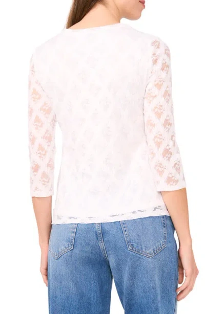 Halogen ® Lace Three-quarter Sleeve Top In White
