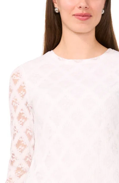 Halogen ® Lace Three-quarter Sleeve Top In White
