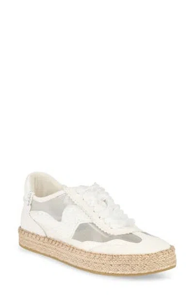 Dolce Vita Notice Espadrille Bead Sneakers White Mesh In Animal Print