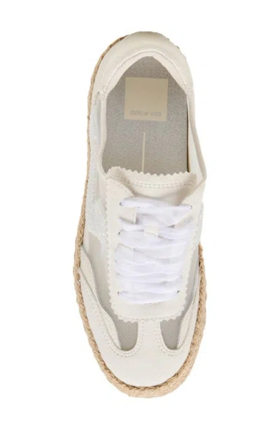 Dolce Vita Notice Espadrille Bead Sneakers White Mesh In Animal Print