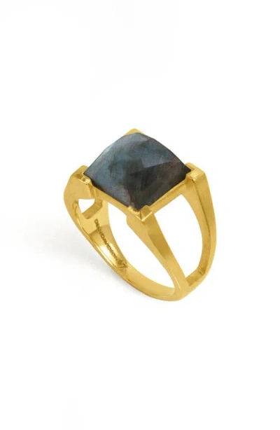 Dean Davidson Mini Plaza Labradorite Ring In Gold