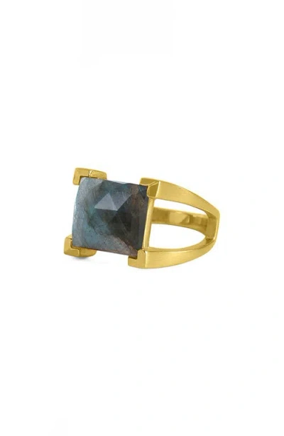 Dean Davidson Mini Plaza Labradorite Ring In Gold