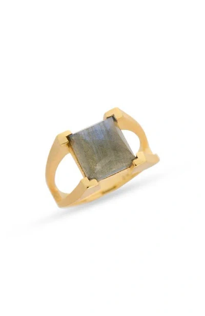 Dean Davidson Mini Plaza Labradorite Ring In Gold