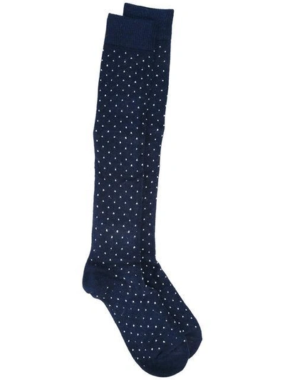 Shop Fefè Glamour Pochette Fefè Patterned Socks - Blue
