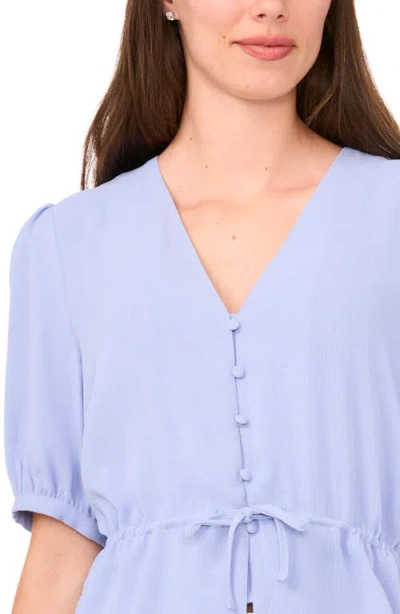Halogen ® Button Front Tie Waist Top In Blue