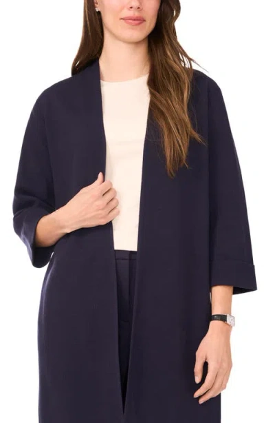 Halogen ® Open Front Three Quarter Sleeve Longline Cardigan In Blue