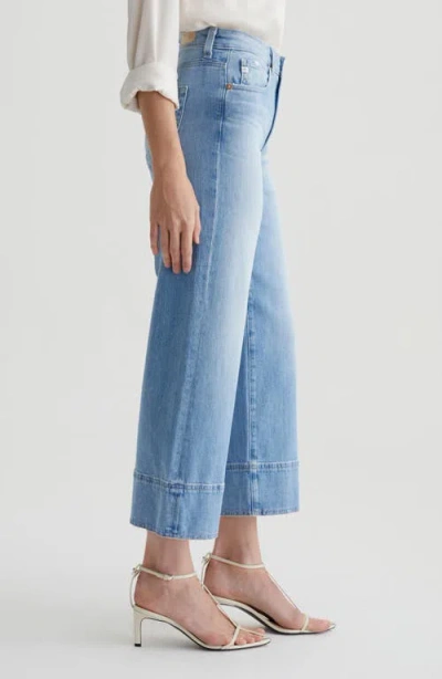 Ag Saige Mid Rise Wide Leg Crop Jean In Dana Point In Blue