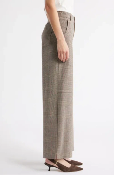 Wit & Wisdom Whitney Skyrise Glen Plaid Pleated Wide Leg Trousers In Neutral