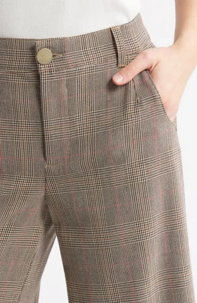 Wit & Wisdom Whitney Skyrise Glen Plaid Pleated Wide Leg Trousers In Neutral