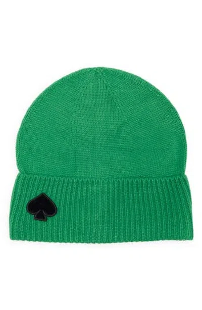 Kate Spade New York Flocked Spade Beanie In Green