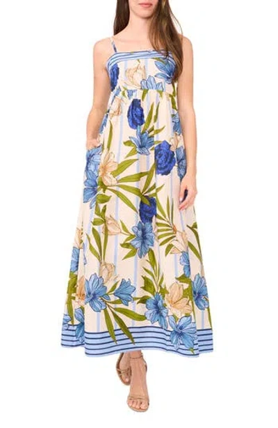 Cece Print Sleeveless Maxi Dress In Blue