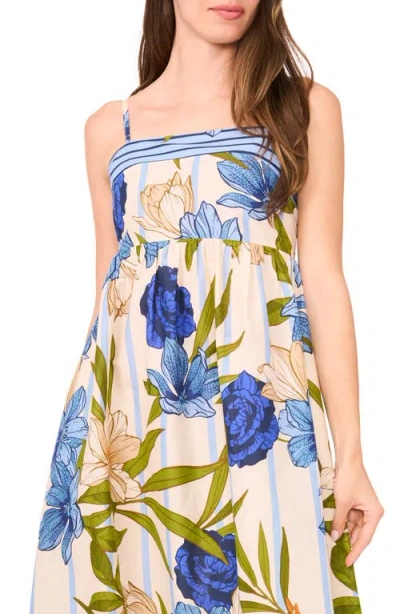 Cece Print Sleeveless Maxi Dress In Blue