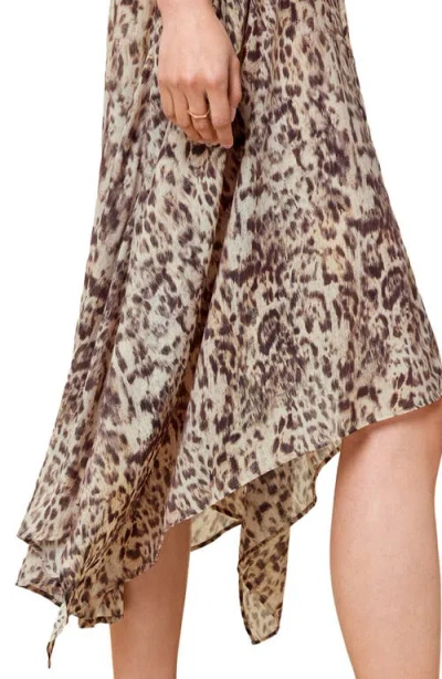 Allsaints Arwen Leopard Print Dress In Evia Sand White