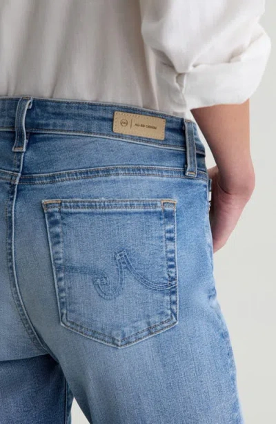 Ag Mari Raw Hem Slim Straight Leg Crop Jeans In Blue