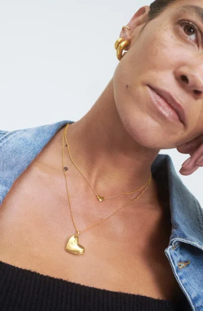 Monica Vinader Heart Locket Pendant Necklace In Gold