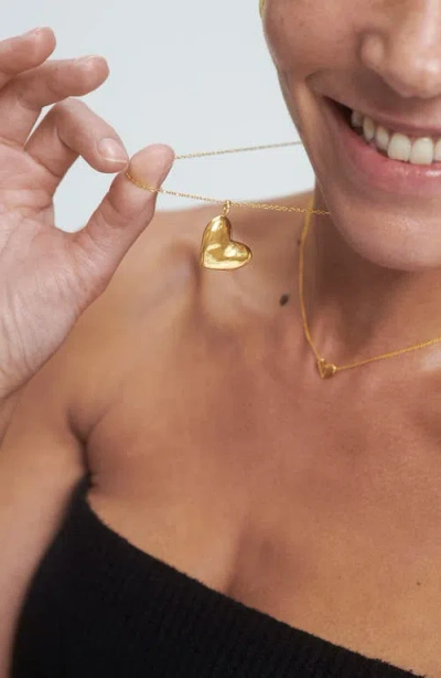 Monica Vinader Heart Locket Pendant Necklace In Gold