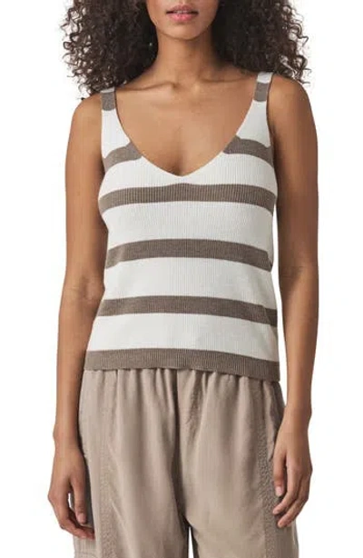 Splendid Octavia Sweater Tank Top In Pine Bark Stripe