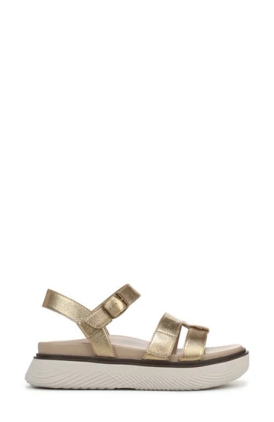 Vionic Solana Metallic Platform Sandal In Gold
