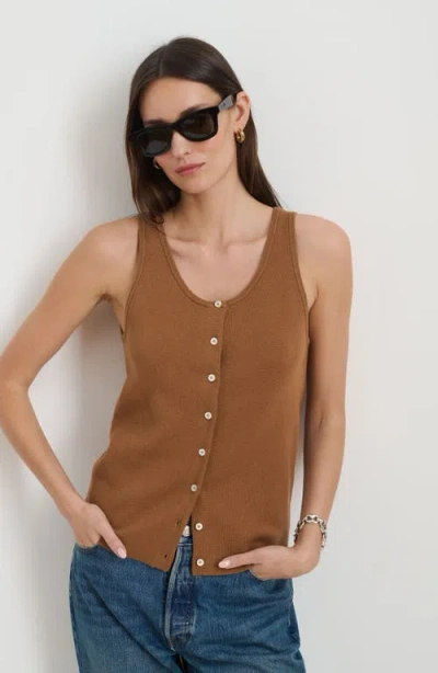 Alex Mill Louisa Vest In Cotton Cashmere In Brown