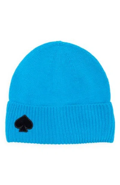 Kate Spade New York Flocked Spade Beanie In Blue