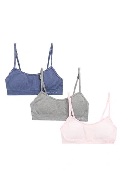 Nautica Kids' Assorted 3-pack Seamless Bralettes In Black