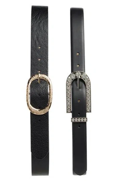 Vince Camuto Assorted Set Of 2 Belts In Black