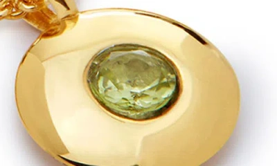Monica Vinader August Birthstone Peridot Pendant Necklace In Gold