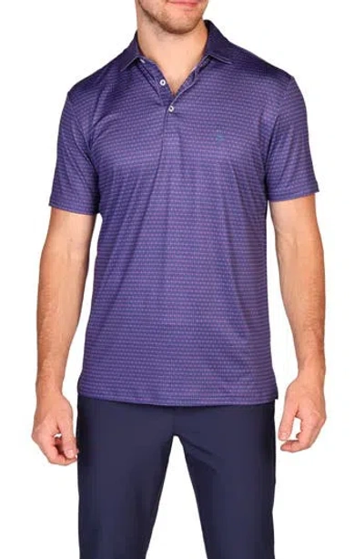 Tailorbyrd Dots & Diamonds Performance Golf Polo In Purple