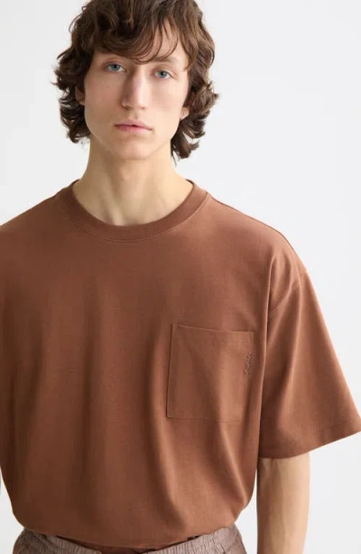 Scotch & Soda Relaxed Pocket T-shirt In Brown