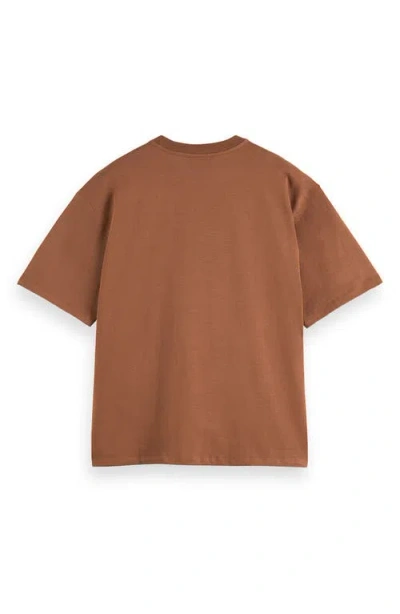 Scotch & Soda Relaxed Pocket T-shirt In Brown