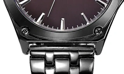 Geoffrey Beene Ez Change Bracelet Strap & Leather Strap Multifunction Watch, 41mm In Gray