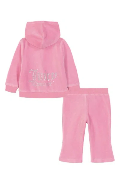 Juicy Couture Velour Zip Hoodie & Track Pants Set In Pink