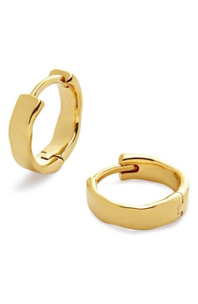 Monica Vinader Siren Muse Wave Huggie Earrings In Gold