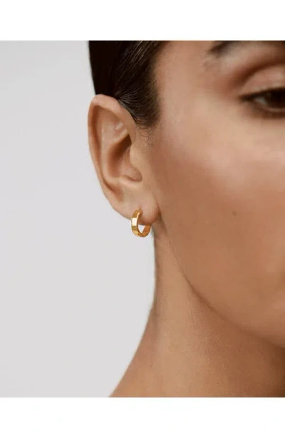 Monica Vinader Siren Muse Wave Huggie Earrings In Gold