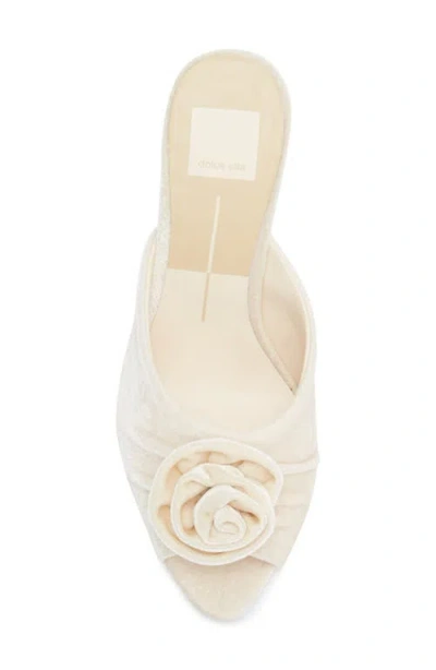 Dolce Vita Cloris Rosette Peep Toe Mule In Neutral