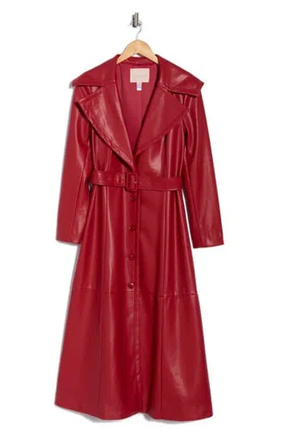 Hutch Reed Faux Leather Coat In Red