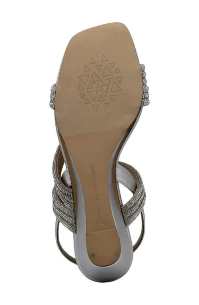 Adrienne Vittadini Alanis Embellished Wedge Sandal In Silver