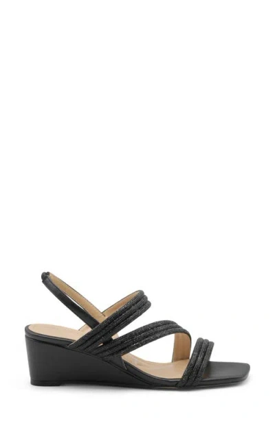 Adrienne Vittadini Alanis Embellished Wedge Sandal In Black
