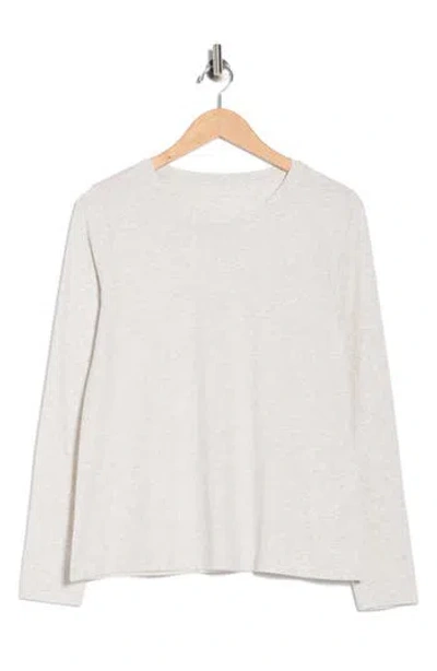 Eileen Fisher Organic Cotton Long Sleeve T-shirt In Gray